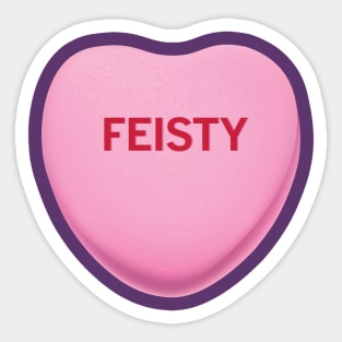 Feisty Valentine's Day Candy Heart Shirt Sticker